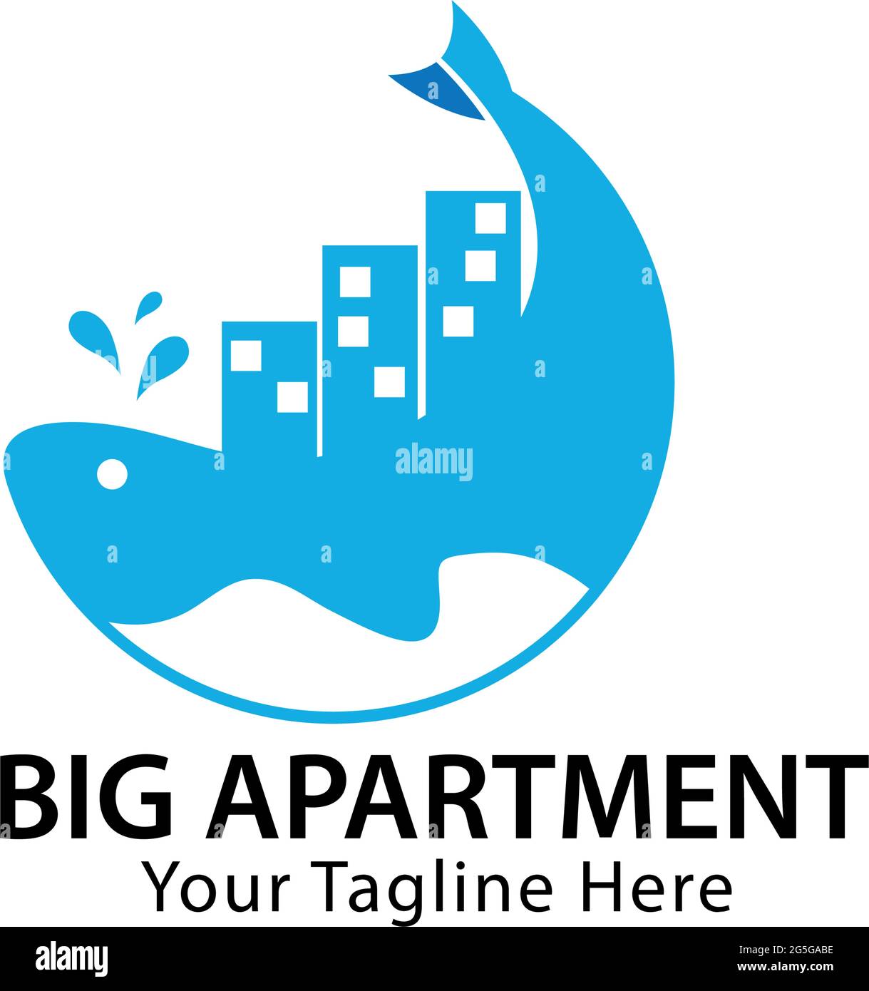 Big apartment stock logo template, flat design Stock Vector