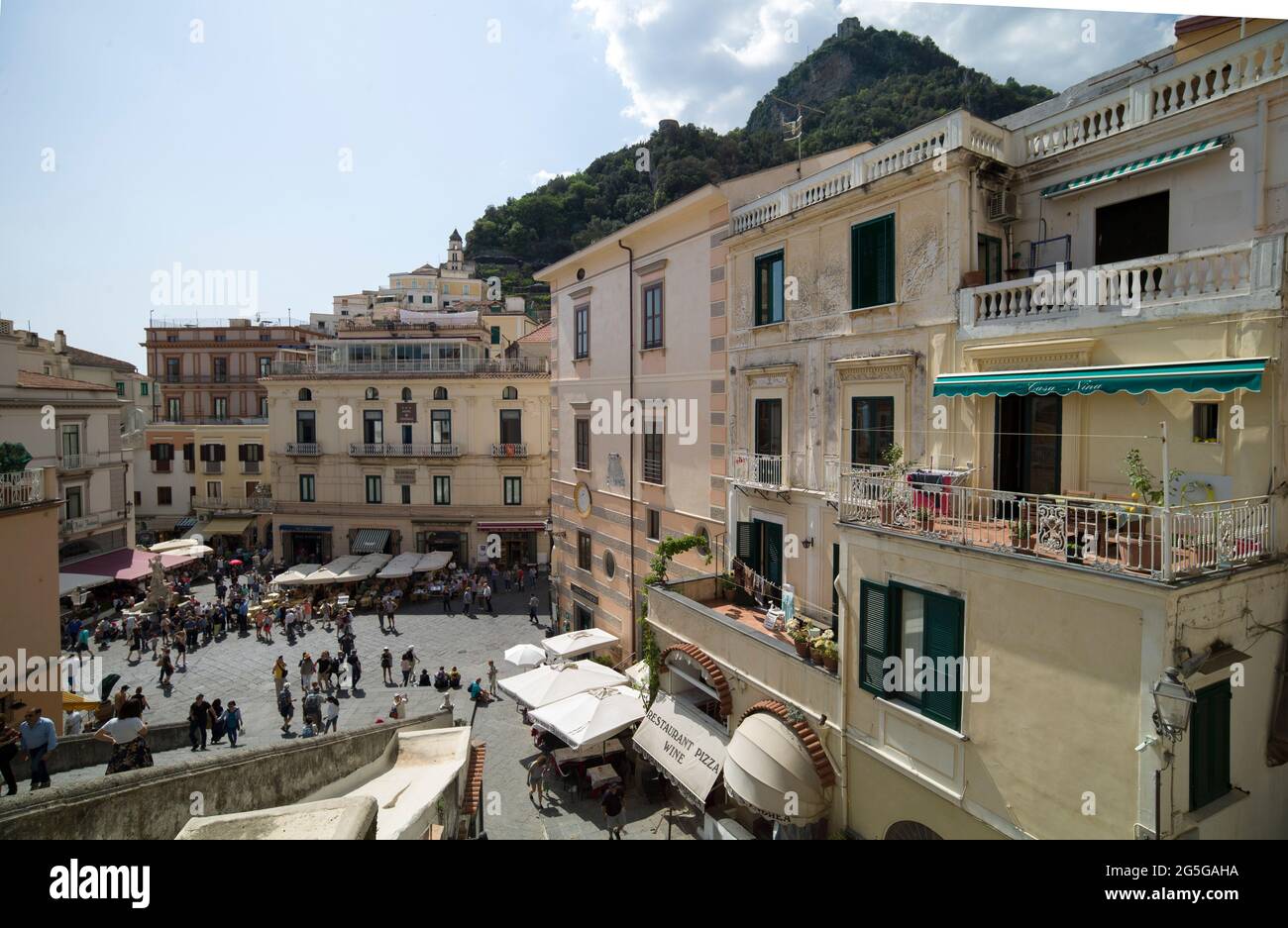 AMALFI, ITALY - APRIL 19 2018 : Cathedral Square. Stock Photo