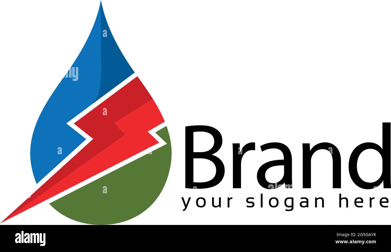 Water energy logo template, Colorful icon. Vector Illustration on white ...