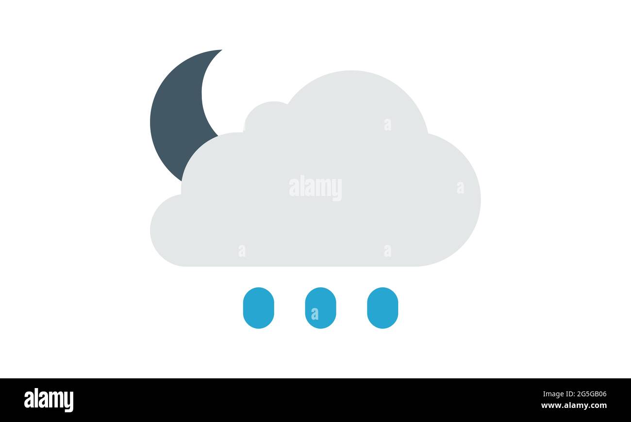 Cloud moon  rain icon weather sign vector image Stock Vector