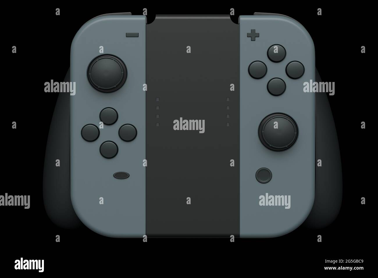 Portable video game controllers attached to touch screen on black ...