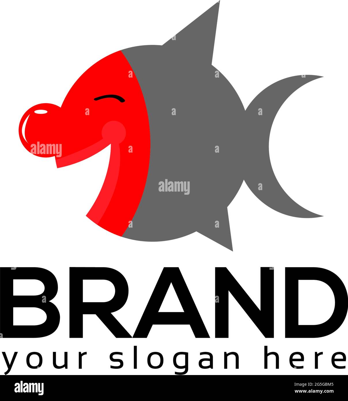Clown fish stock logo template. flat design. Stock Vector