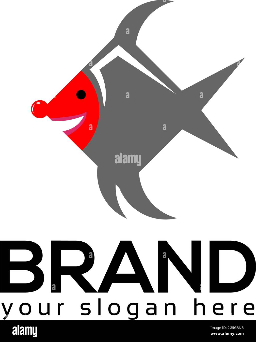 Clown fish stock logo template. flat design. Stock Vector