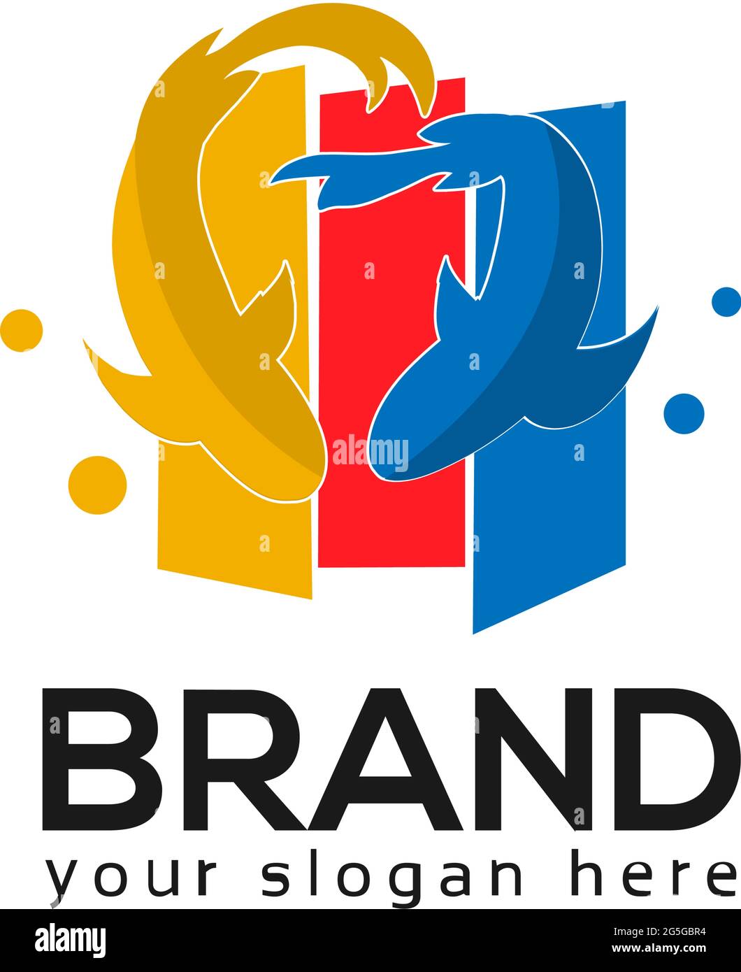 Goldfish colorful logo. Vector Illustration on white background Stock Vector