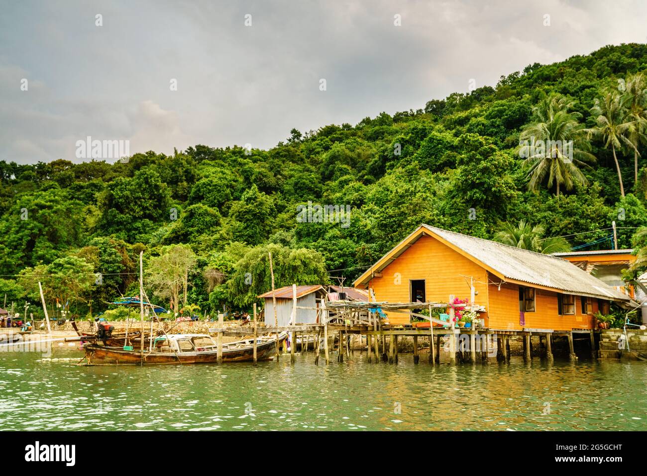 Muslim fishing village on Ko Yao Yai island in the Andaman Sea, Thailand Stock Photo