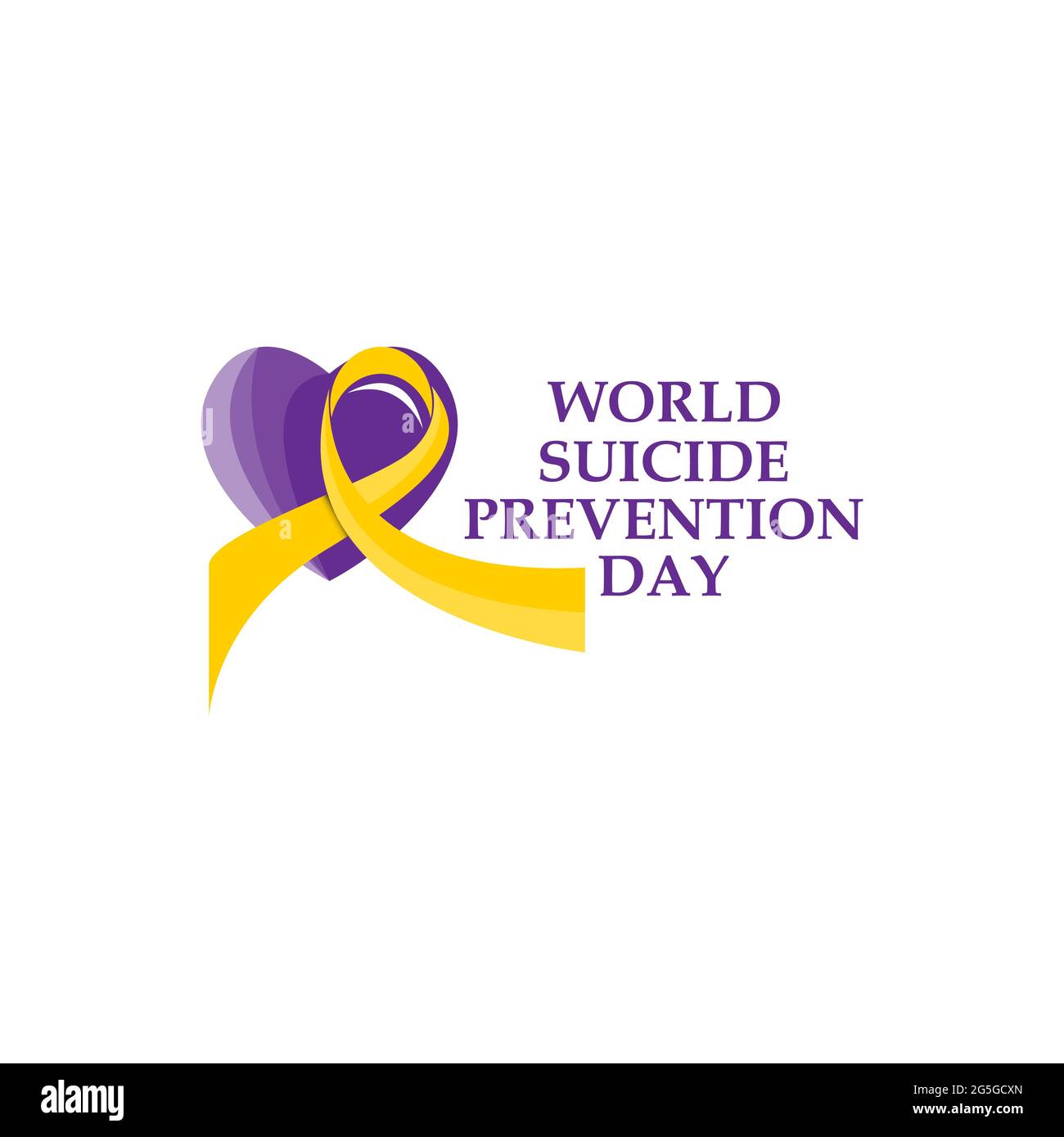 World Suicide Prevention Day (September 10) concept with awareness ribbon. Colorful vector illustration for web and printing.EPS 10 Stock Vector