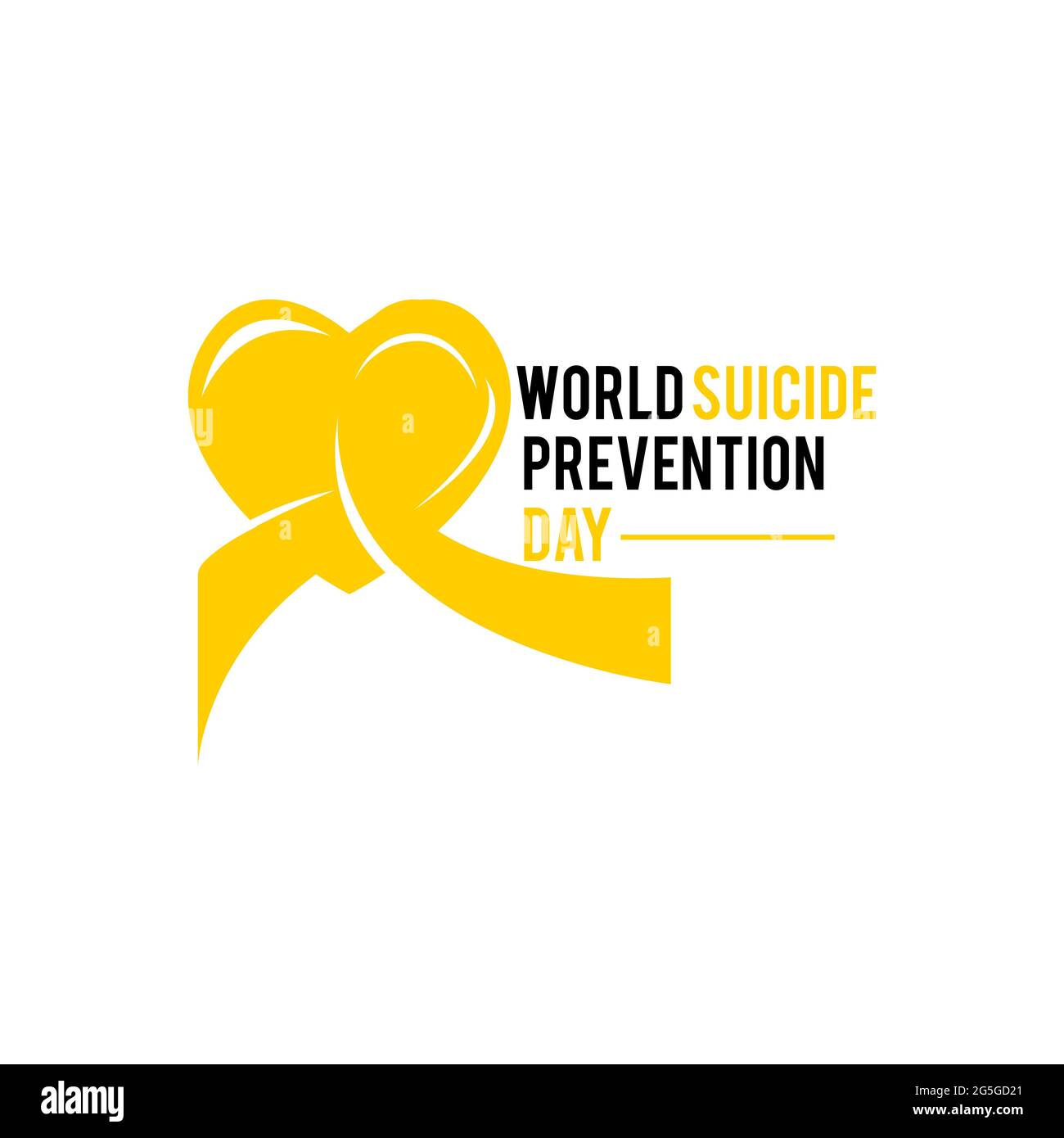 World Suicide Prevention Day (September 10) concept with awareness ribbon. Colorful vector illustration for web and printing.EPS 10 Stock Vector