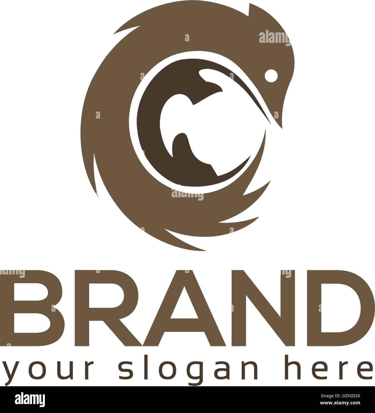 Hedgehog logo template, flat design Stock Vector