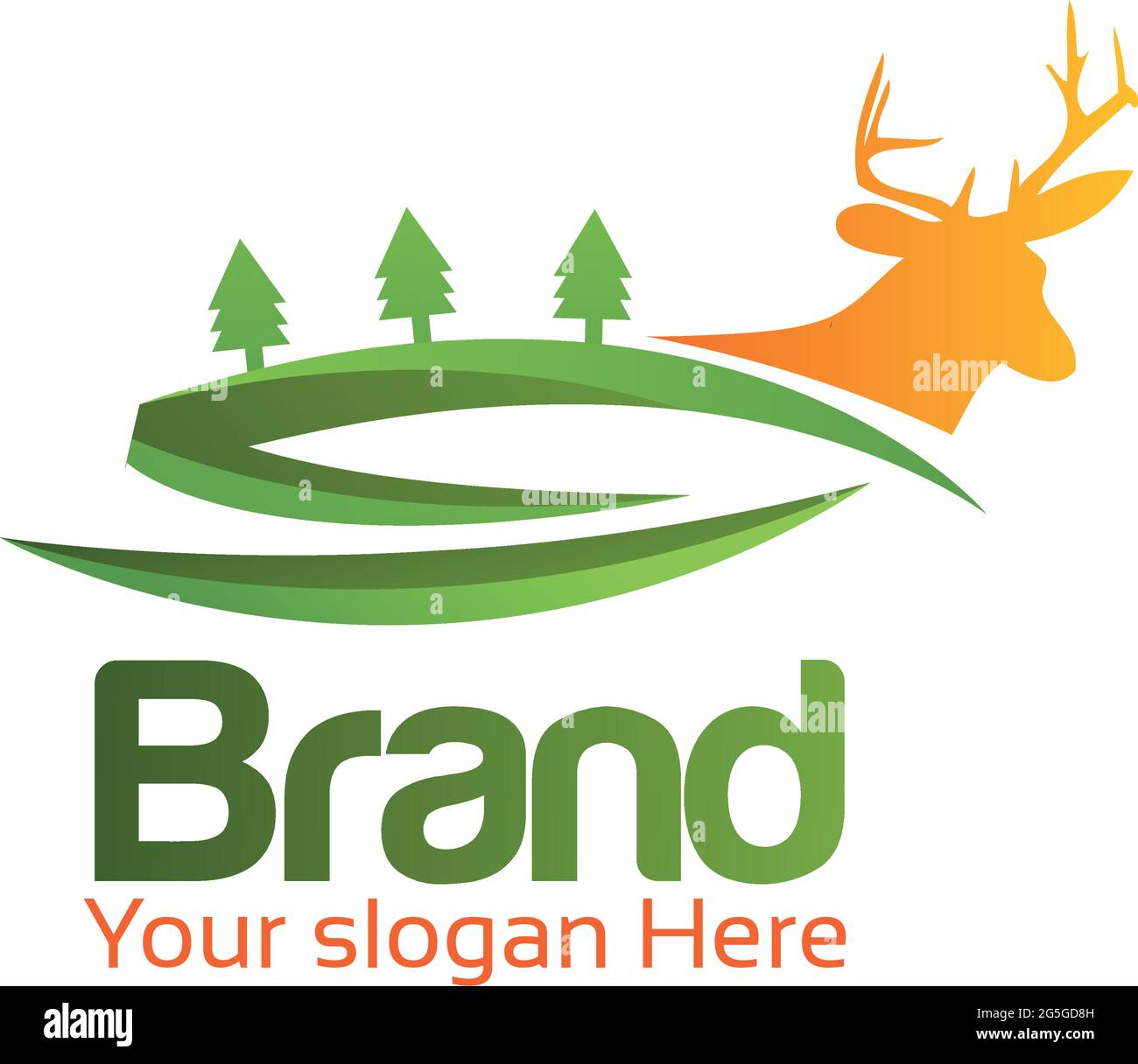 Deer logo design template. Vector Illustration. Stock Vector