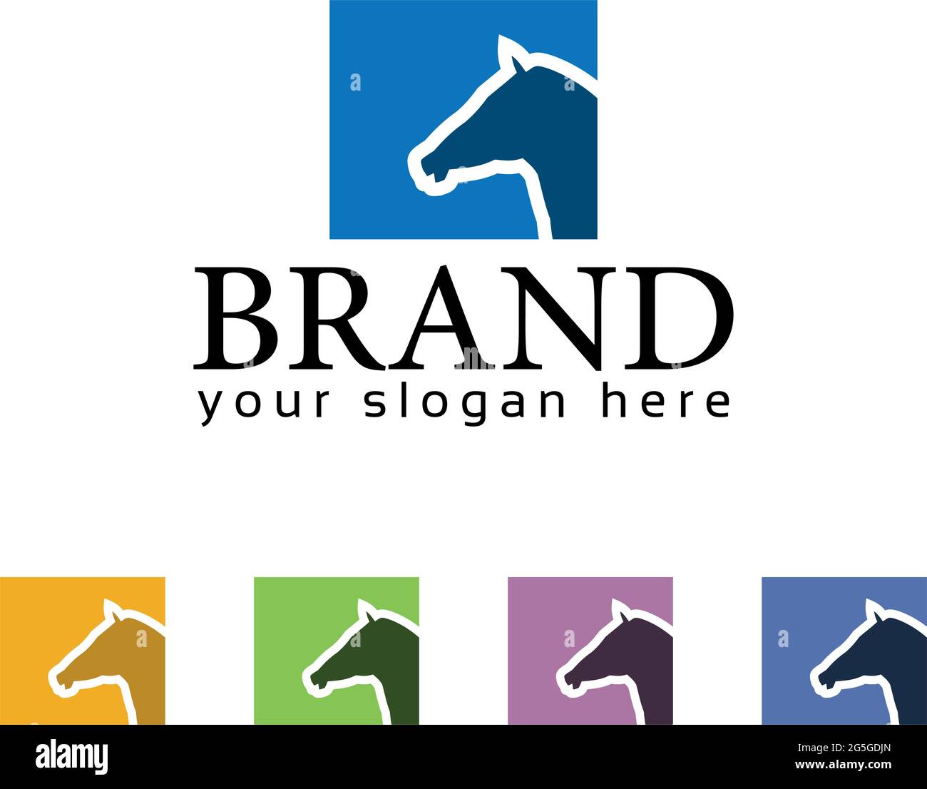 Horse logo. Flat design. Animal logo Stock Vector