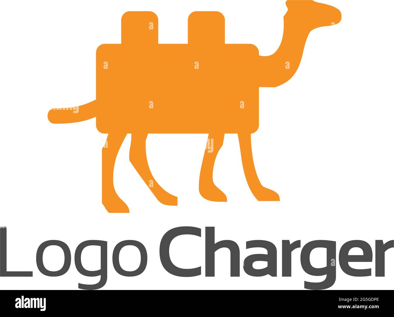 Camel changer logo template, flat design Stock Vector