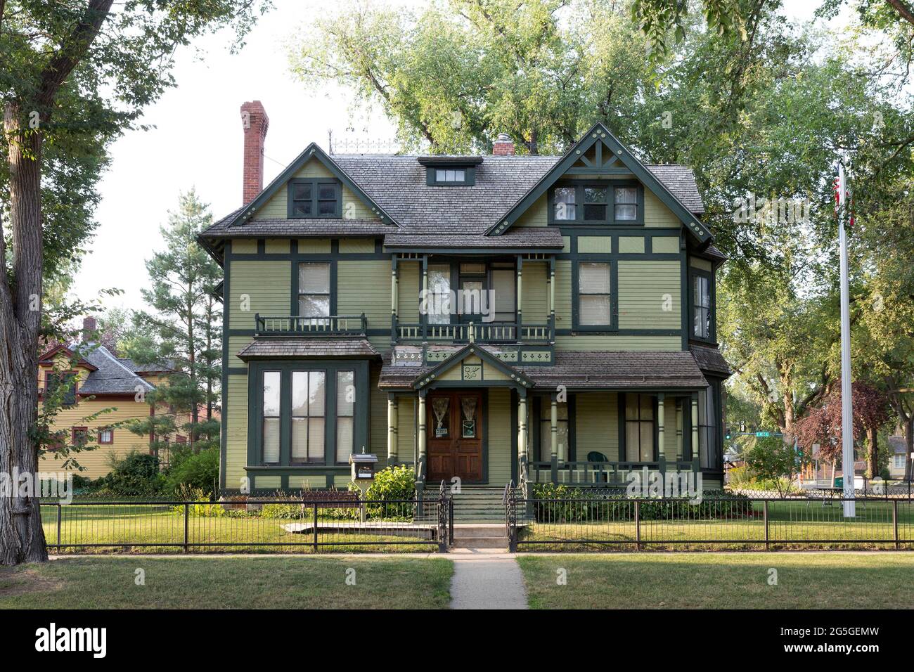 1884 Victorian-era house served as the North Dakota Governors' Mansion in Bismarck from 1893-1960.  Asa Fisher was the original owner and later sold t Stock Photo