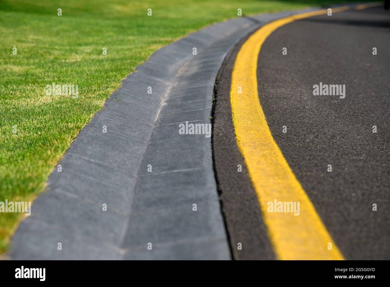 curve drainage channel cement hollow made of concrete on the side of an