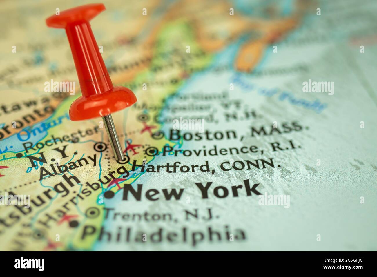Location Hartford city in Connecticut - Location Hartford City In Connecticut Map With Red Push Pin Pointing Close Up Usa United States Of America 2G5GHJC