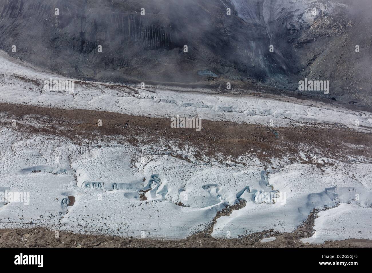 Aerial view of the Alps mountains in Switzerland. Glacier Stock Photo ...