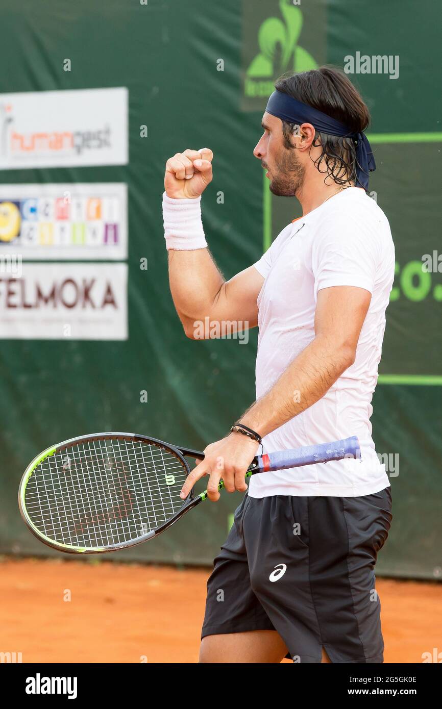 Milan, Italy. 27th June, 2021. exultation Gian Marco Moroni during ATP  Challenger Milano 2021, Tennis Internationals in Milan, Italy, June 27 2021  Credit: Independent Photo Agency/Alamy Live News Stock Photo - Alamy