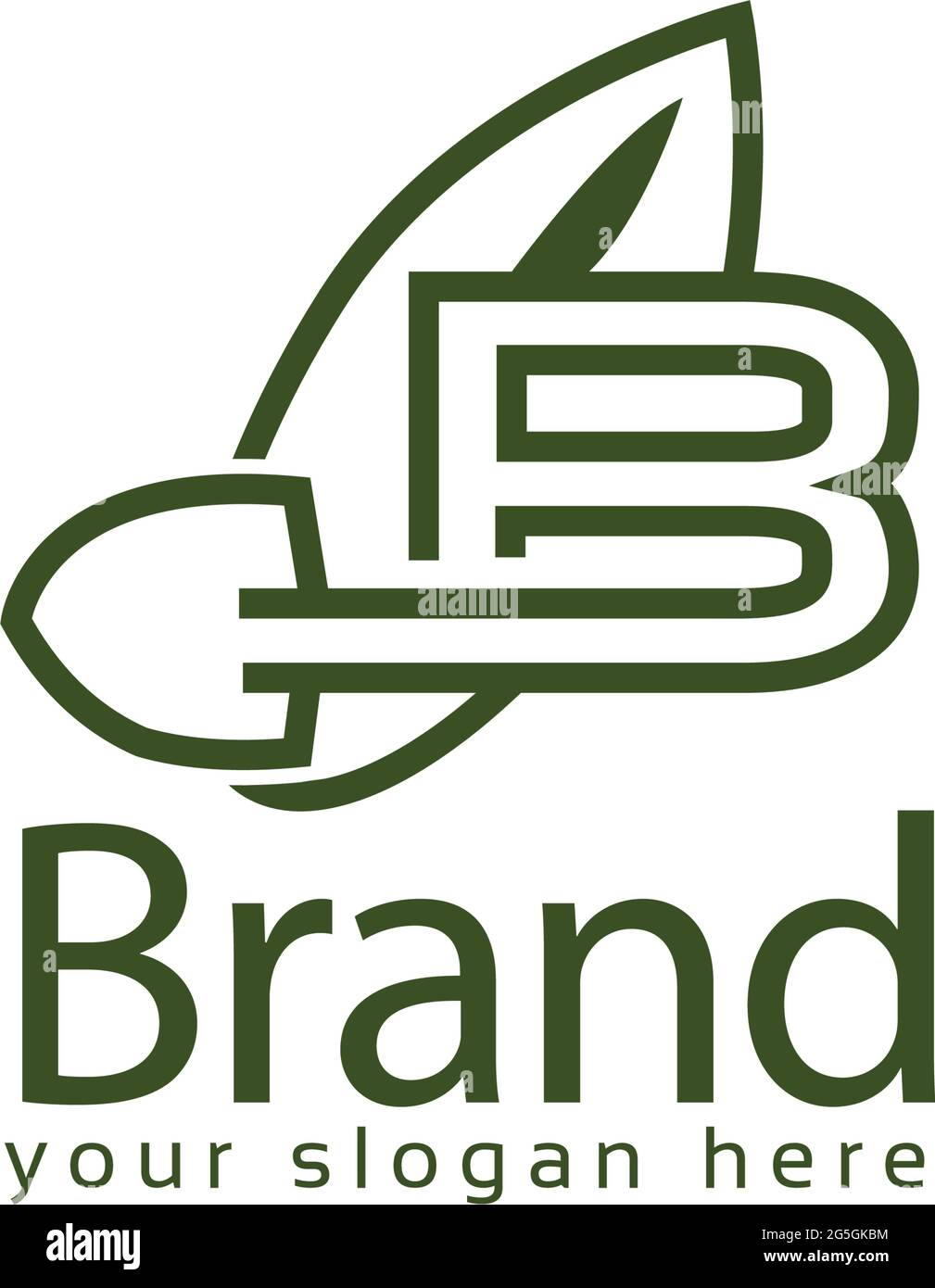 B green stock logo template., flat design. letter B Stock Vector