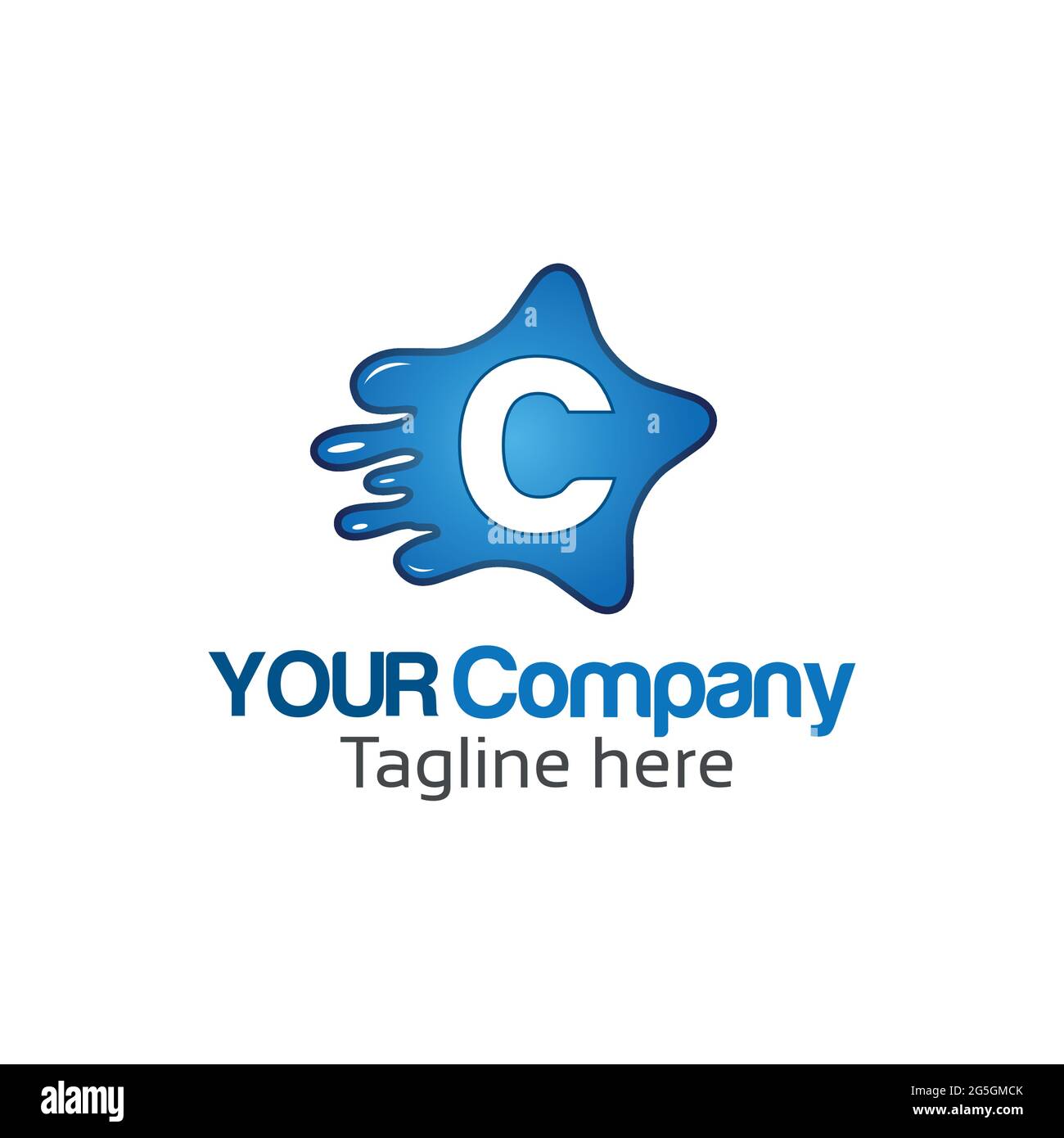 Letter C in the star, abstract star Stock Vector