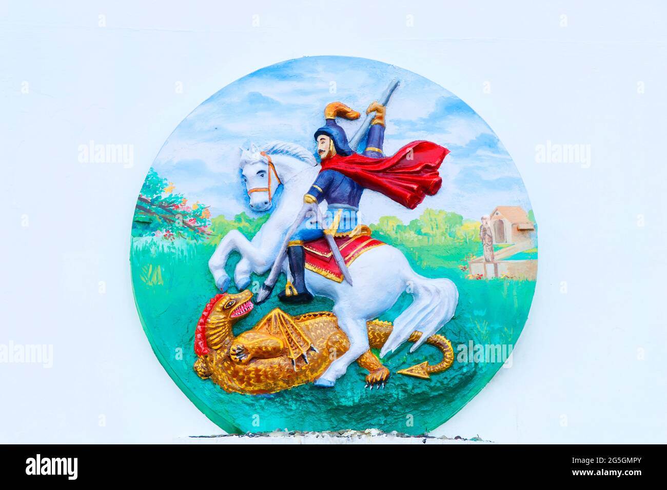 Kochi, Kerala, India January 19, 2020 saint on horse image to