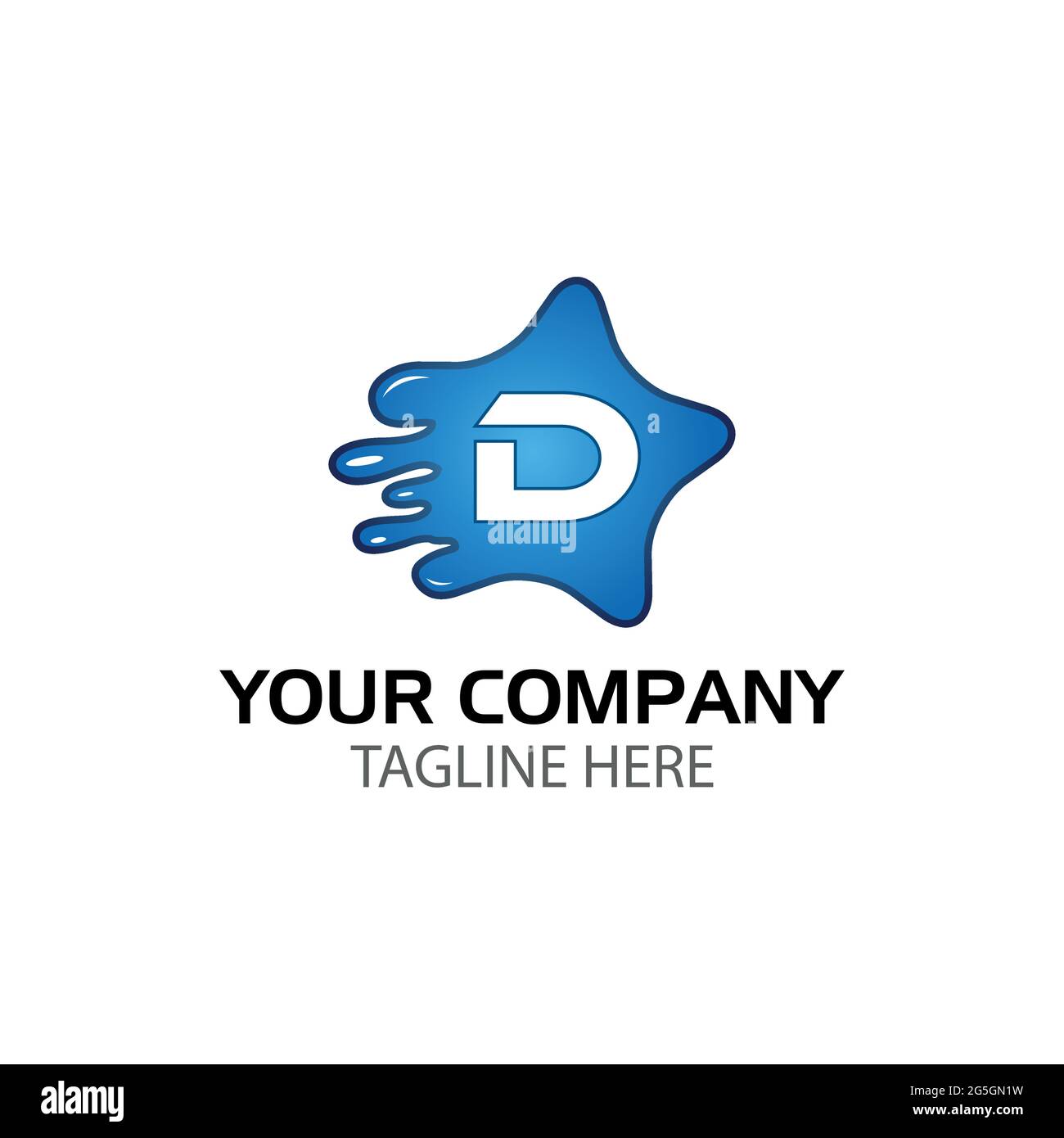 Letter D in the star, abstract star Stock Vector