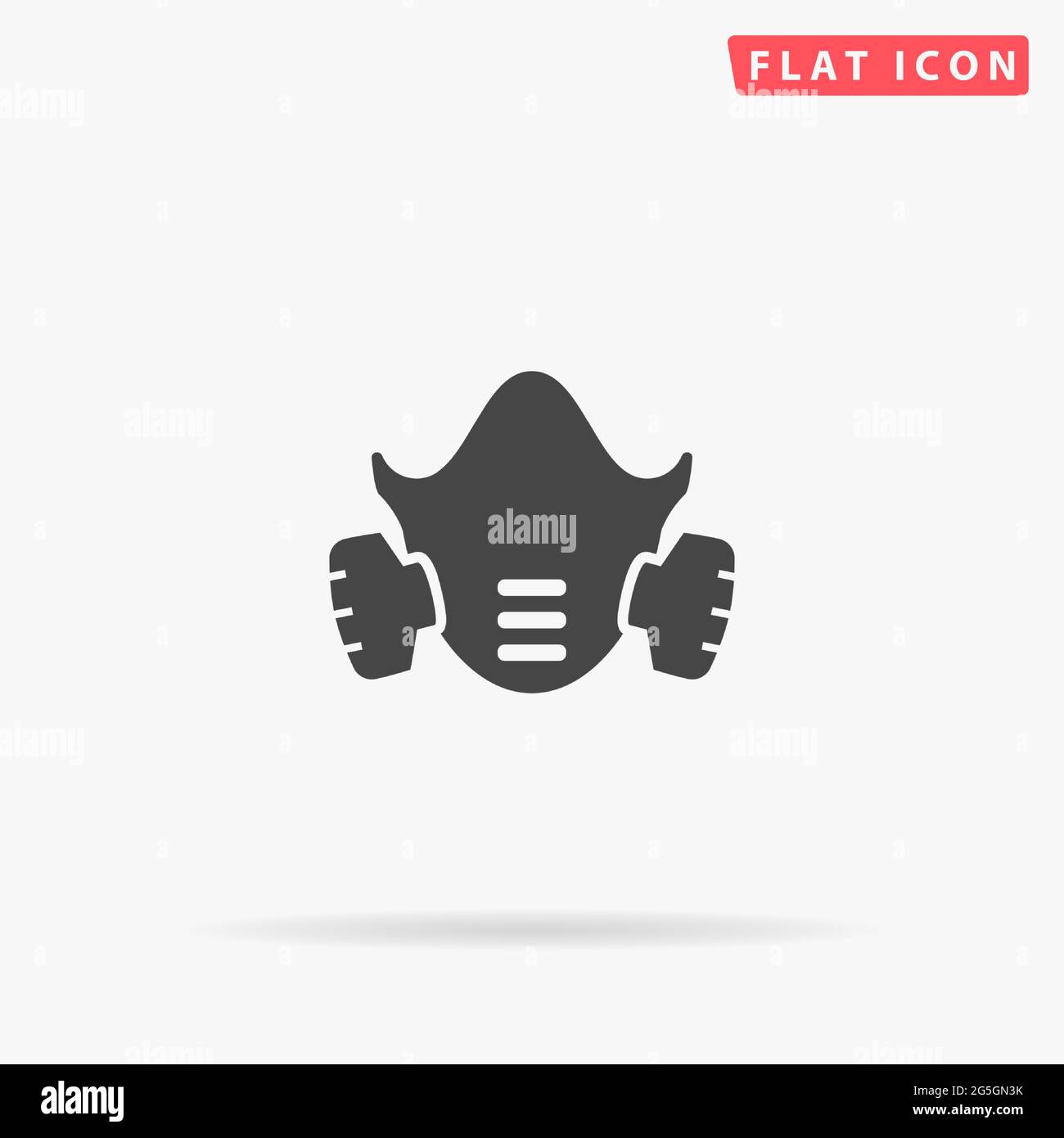 Protective respirator flat vector icon. Hand drawn style design illustrations. Stock Vector