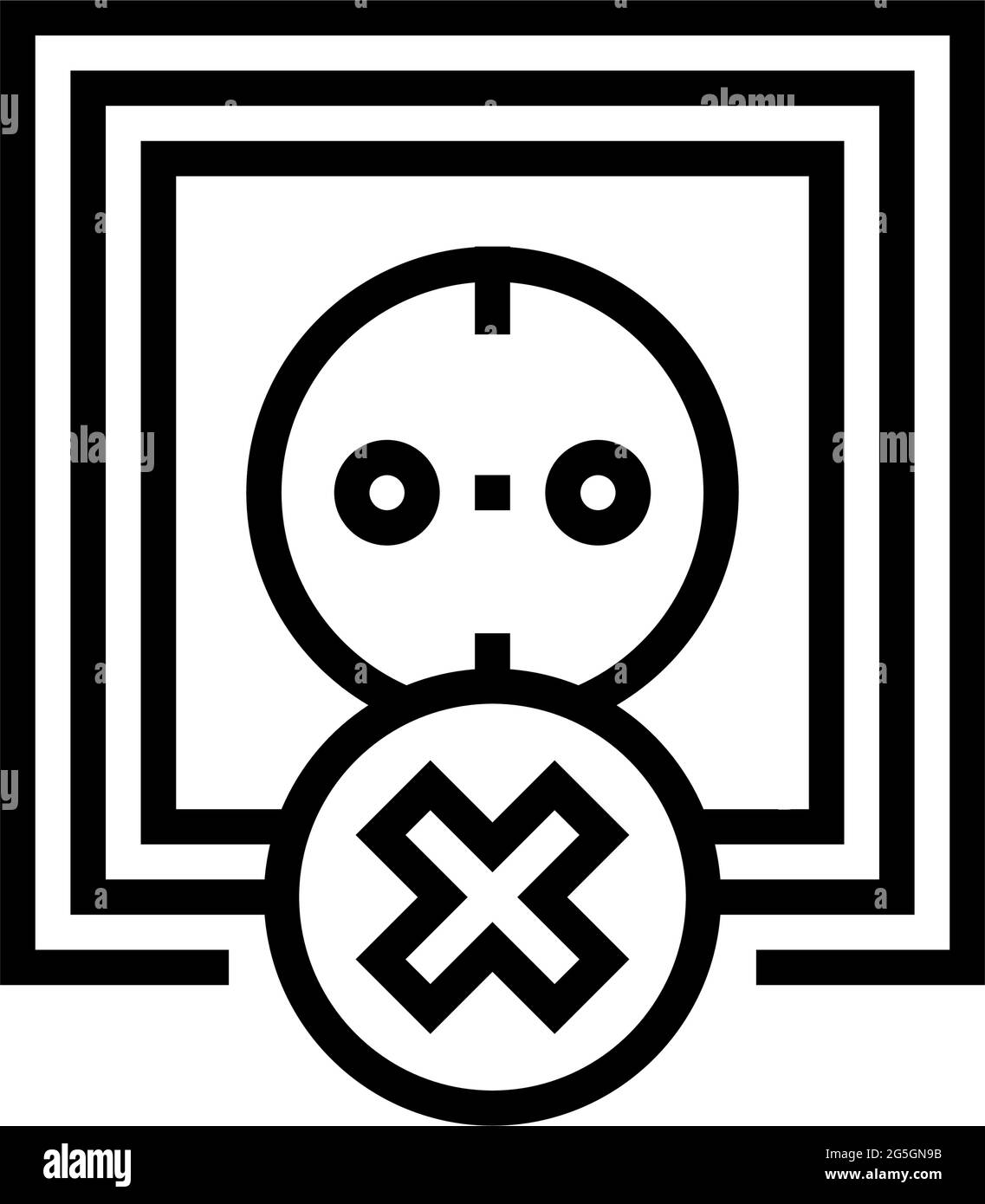 socket use prohibition kids line icon vector illustration Stock Vector ...