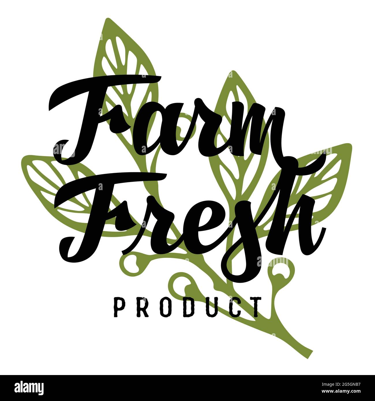 Farm Fresh calligraphy inscription. Concept idea for authentic design of farm store Stock Vector