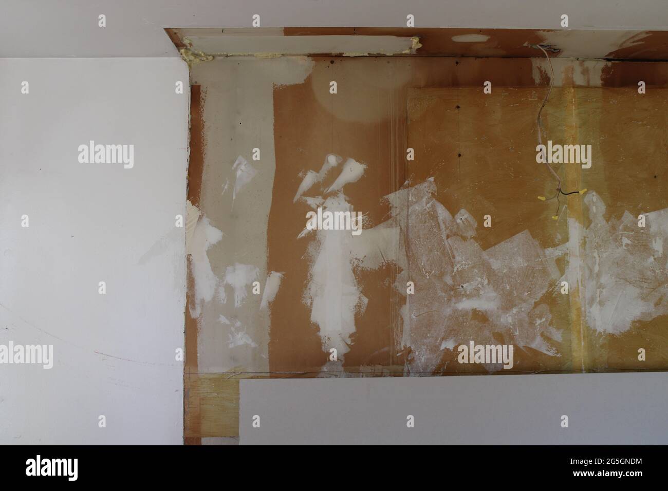 Joint Compound Patching on a Raw Sheetrock Wall Stock Photo Alamy
