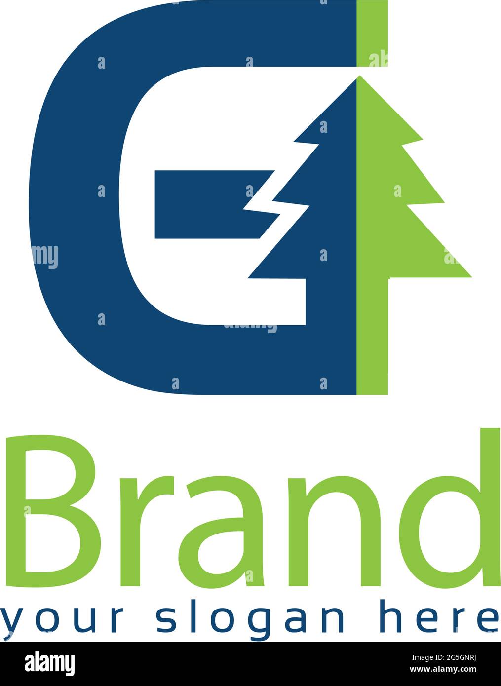 Spruce Letter g Logo. Vector Illustration Stock Vector