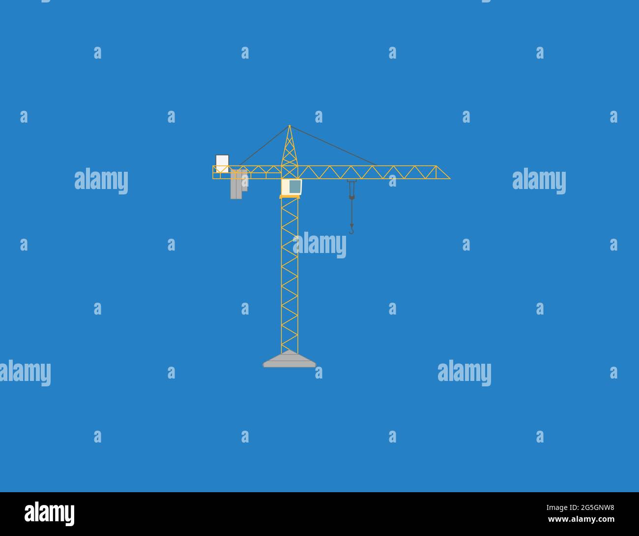 Vector illustration. Cargo crane, construction tower crane icon Stock ...