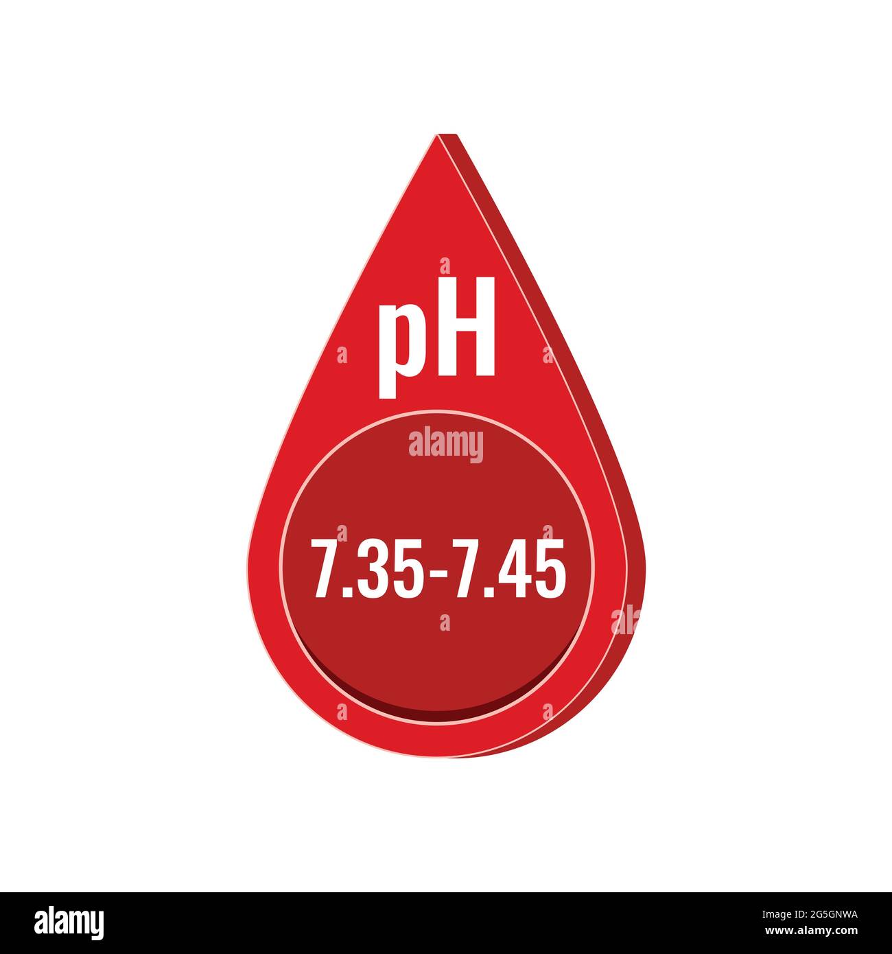 Human blood pH level icon isolated on white background. Stock Vector