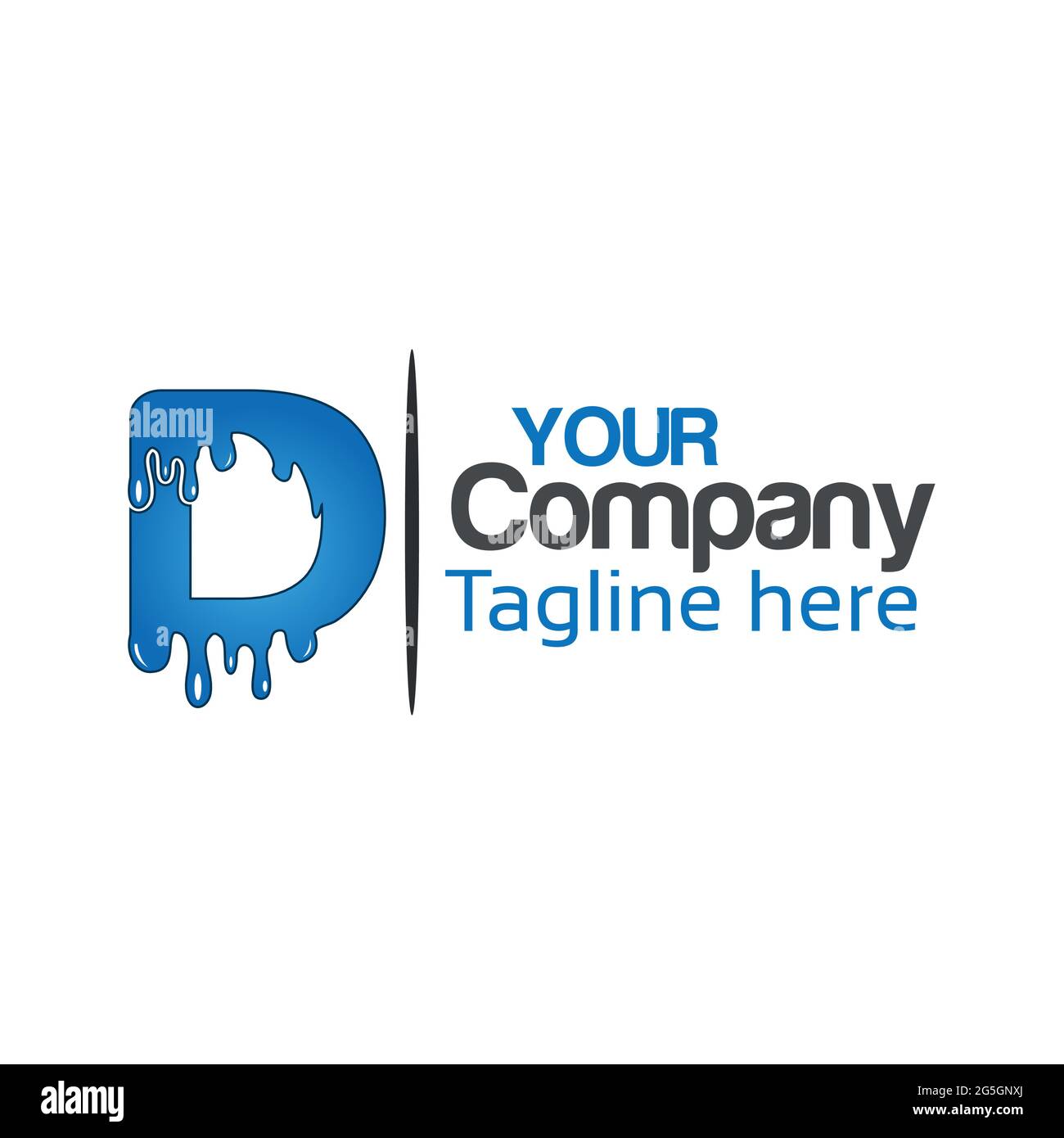 Melting letter D,  abstract letter D Stock Vector