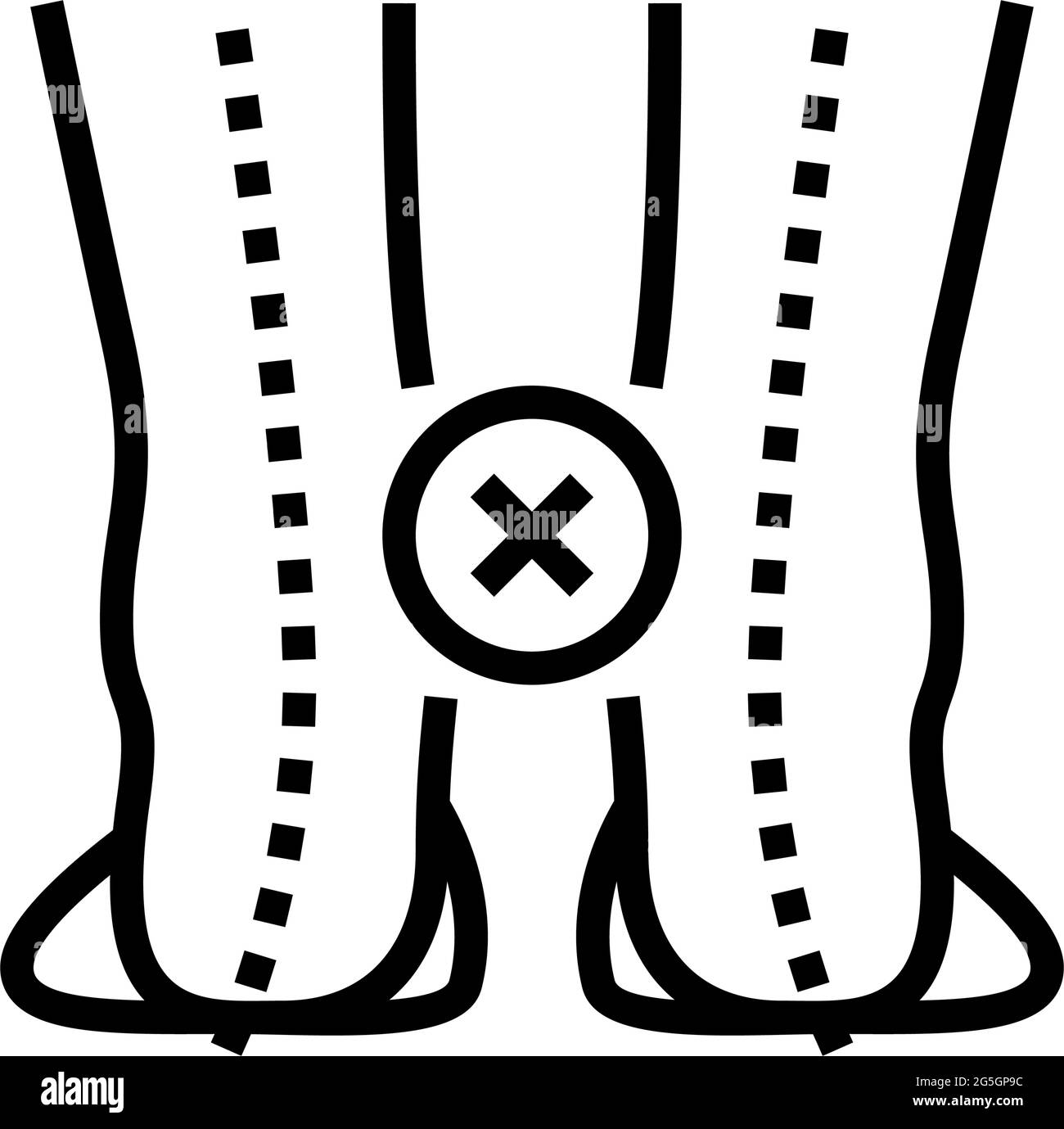 curvature of legs inward line icon vector illustration Stock Vector