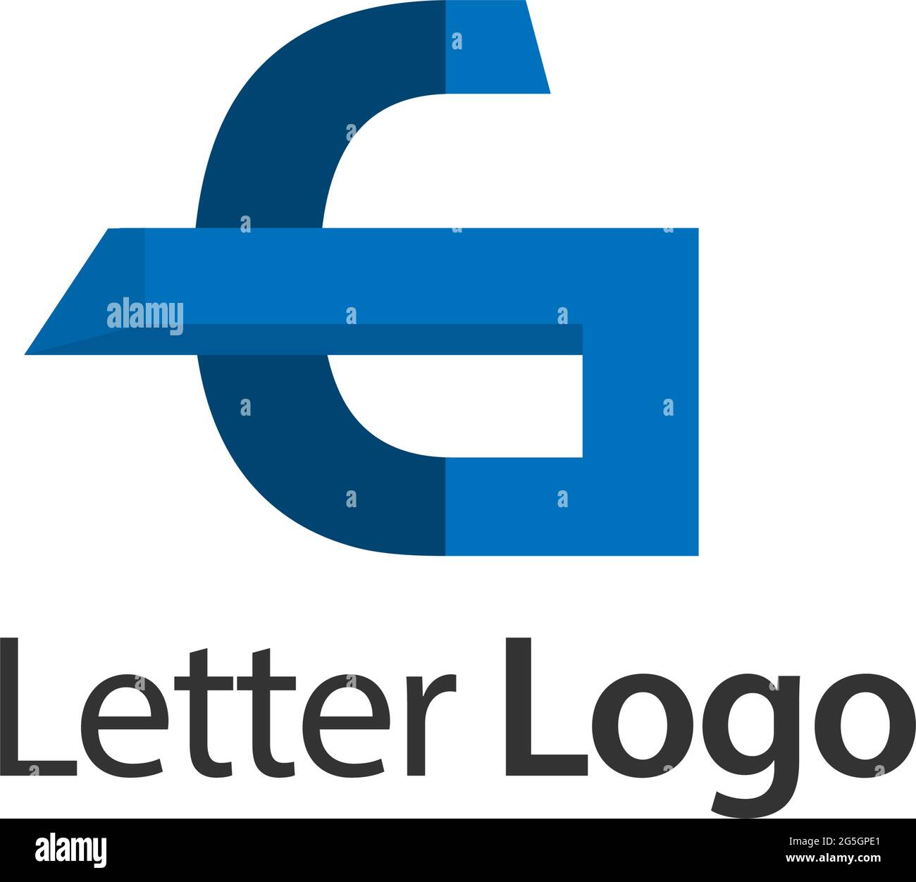 g Initial stock logo template., modern paper font Stock Vector Image ...