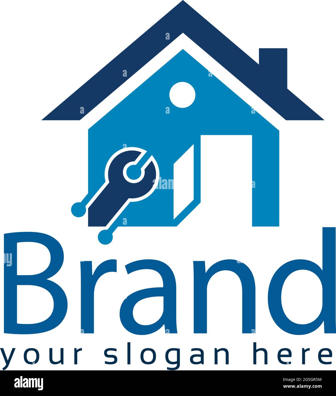 Home repair logo template, flat logo. Stock logo. vector Stock Vector