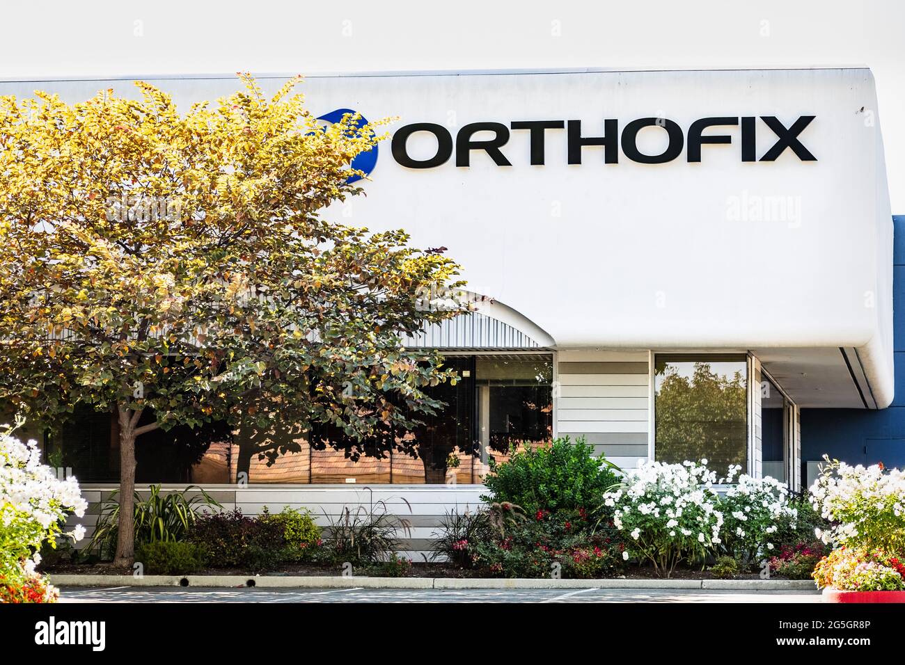 Sep 26, 2020 Santa Clara / CA / USA - Orthofix headquarters in Silicon Valley; Orthofix Medical Inc. operates as a medical device and biologics compan Stock Photo