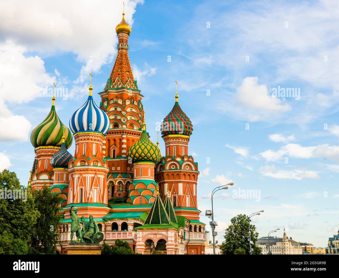 Stunning view of the colorful architectures of Saint Basil's cathedral ...