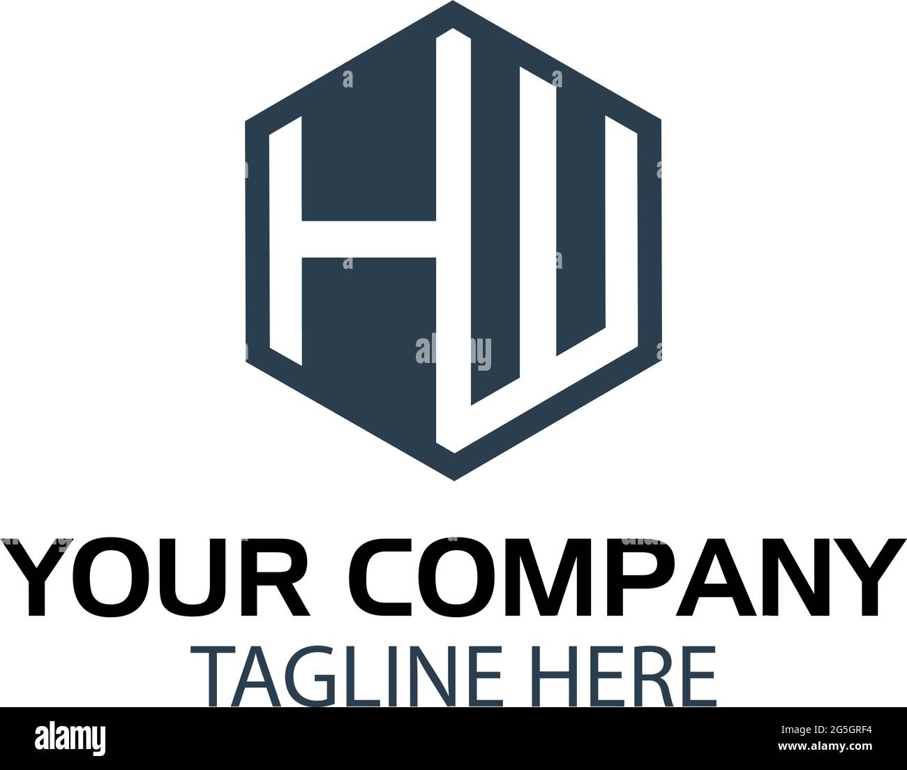 Letter HW stock logo, flat design. HW monogram Stock Vector Image & Art