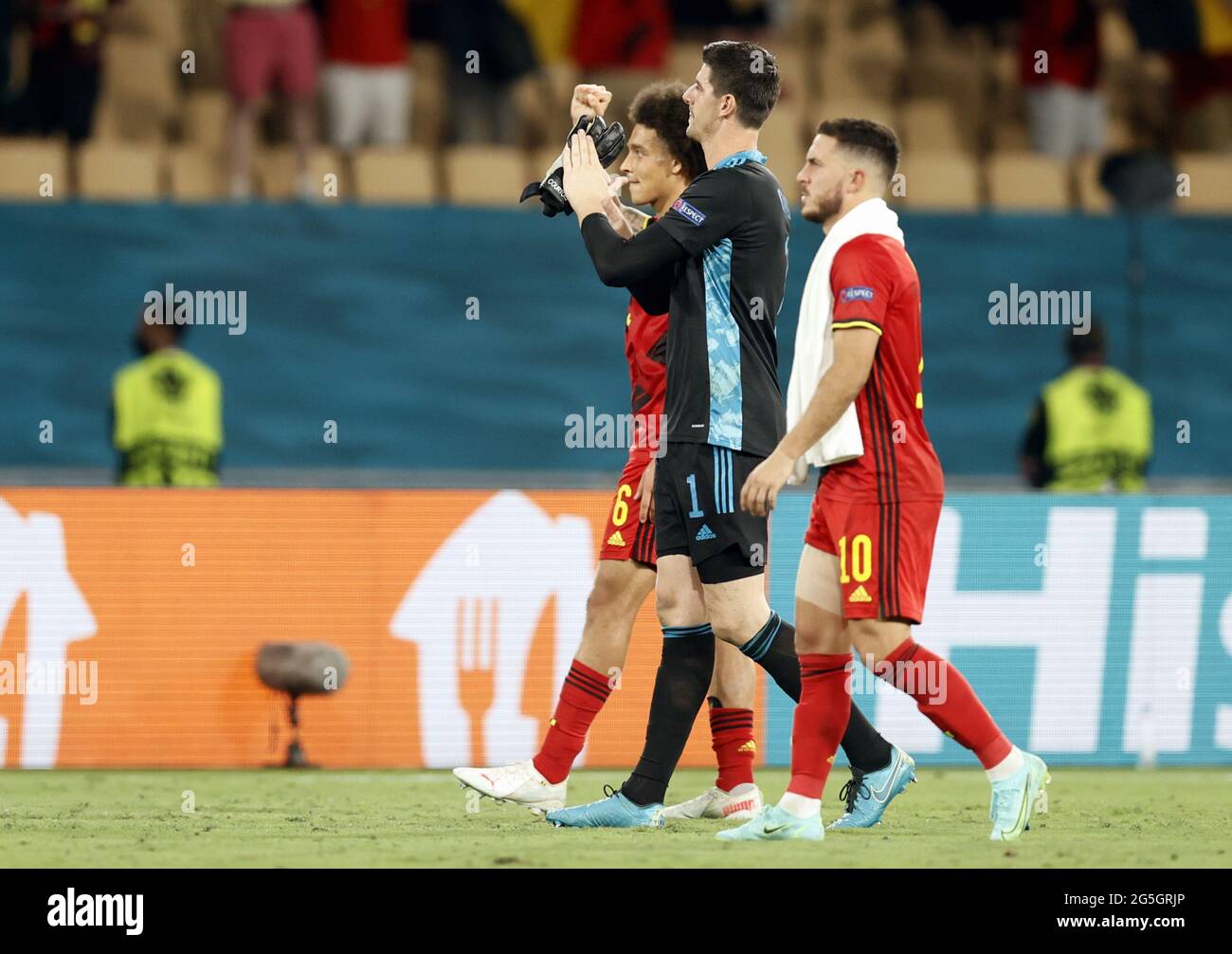 Belgium S Eden Hazard Belgium S Axel Witsel And Belgium S Hans Vanaken Pictured During A Training Session Of The Belgian National Soccer Team Red Dev Stock Photo Alamy