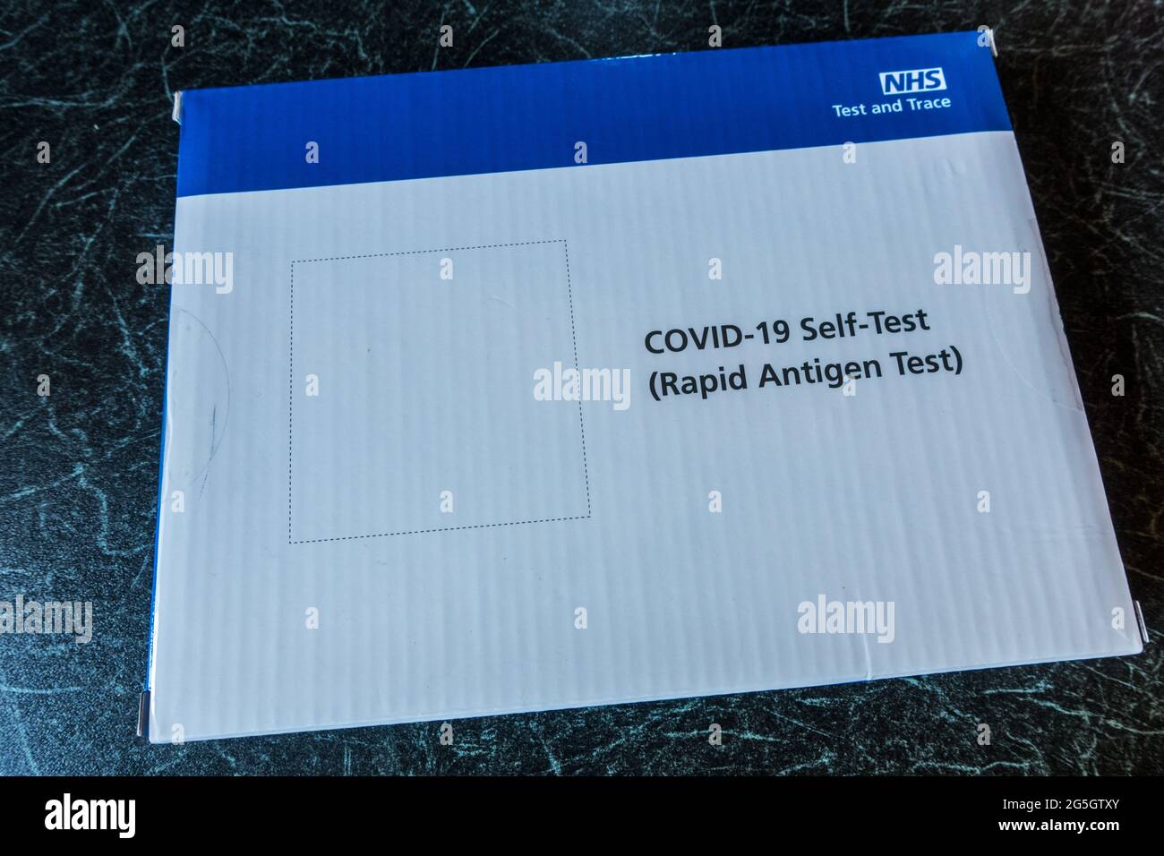 Rapid Flow Test kit provided by UK NHS Stock Photo Alamy
