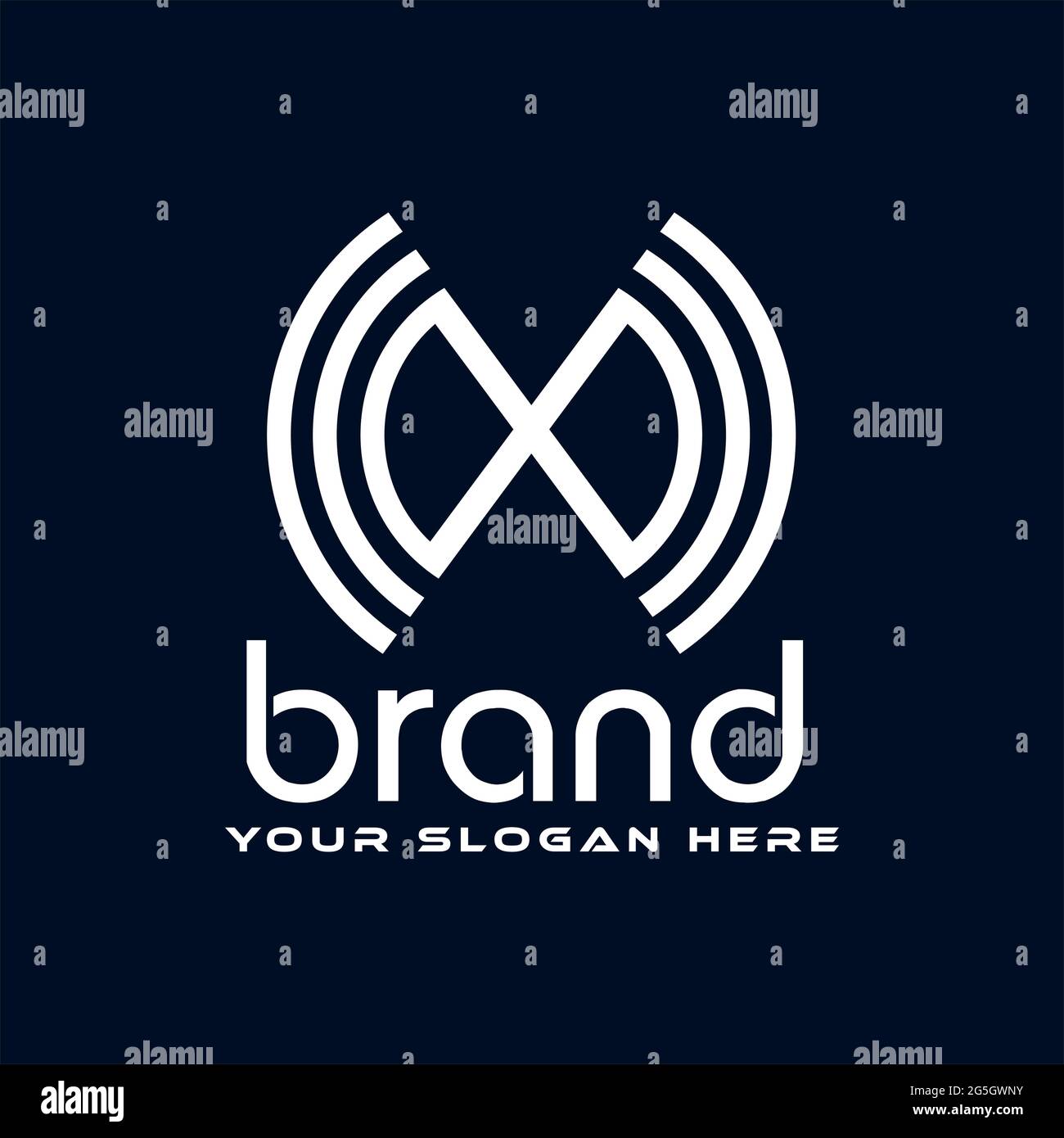 Letter x with signal on blue background. Flat design Stock Vector Image ...