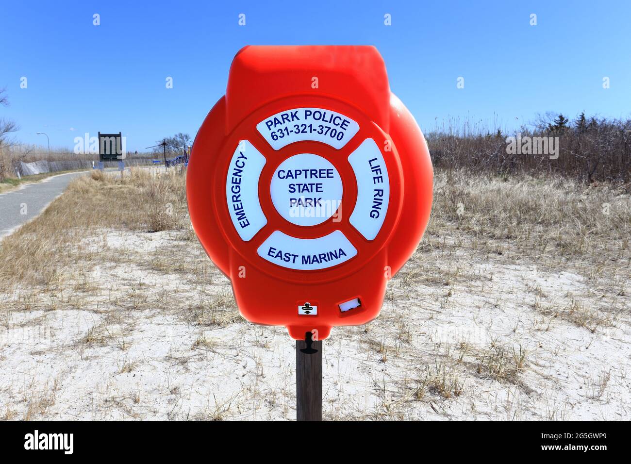 Emergency life preserver station Long Island New York Stock Photo Alamy