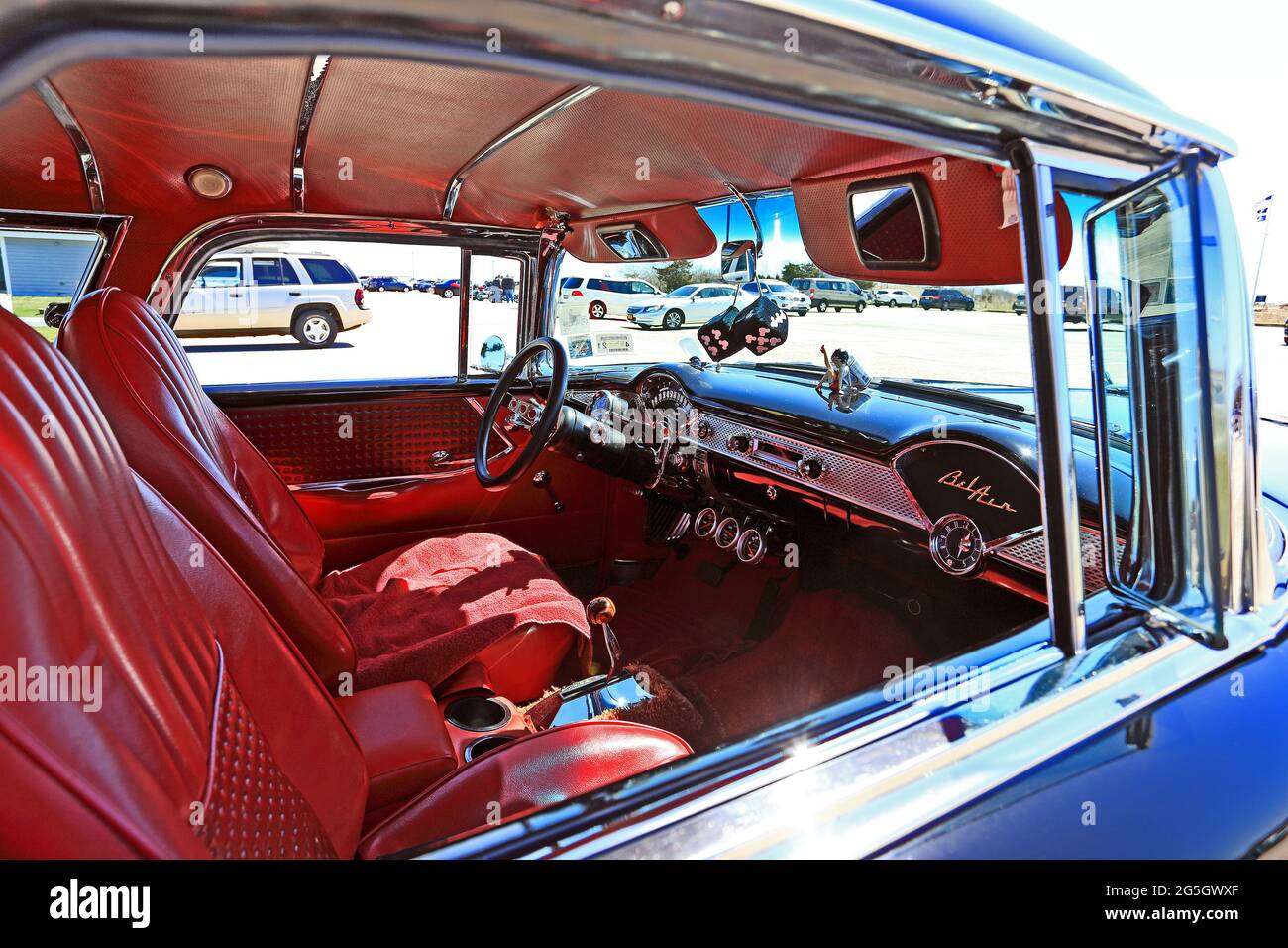 Interior of 1955 Chevrolet Bel Air Nomad station wagon Long Island New York Stock Photo