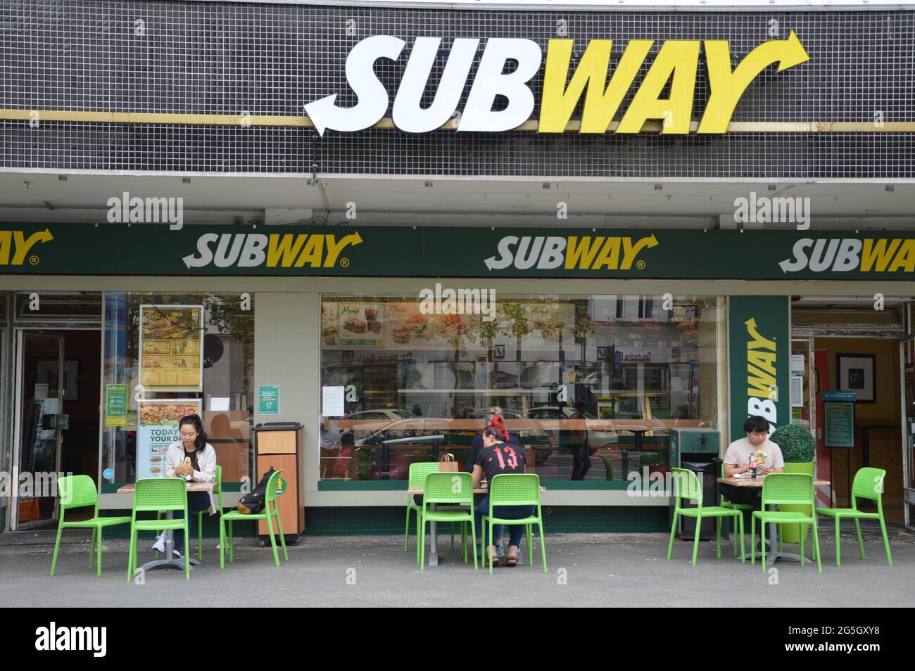 Subway fast food restaurant at Kurfürstendamm in Berlin, Germany - June 2021 Stock Photo