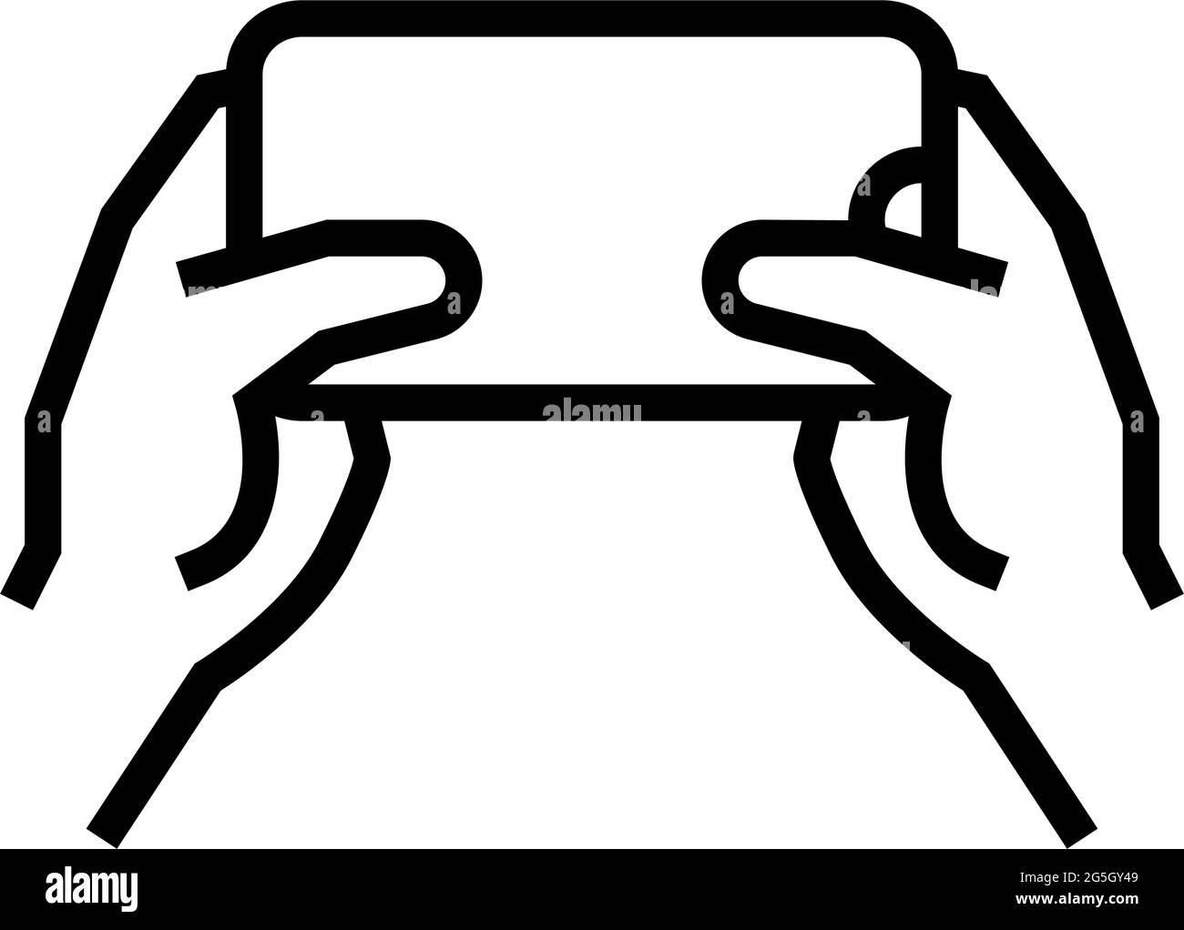 accelerometer playing video game app on smartphone line icon vector ...