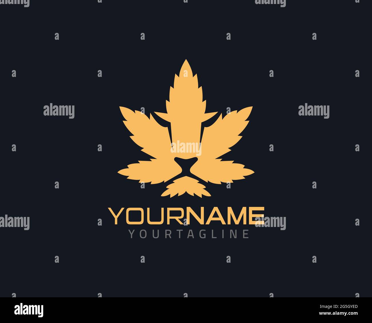 Lion leaf logo vector Stock Vector