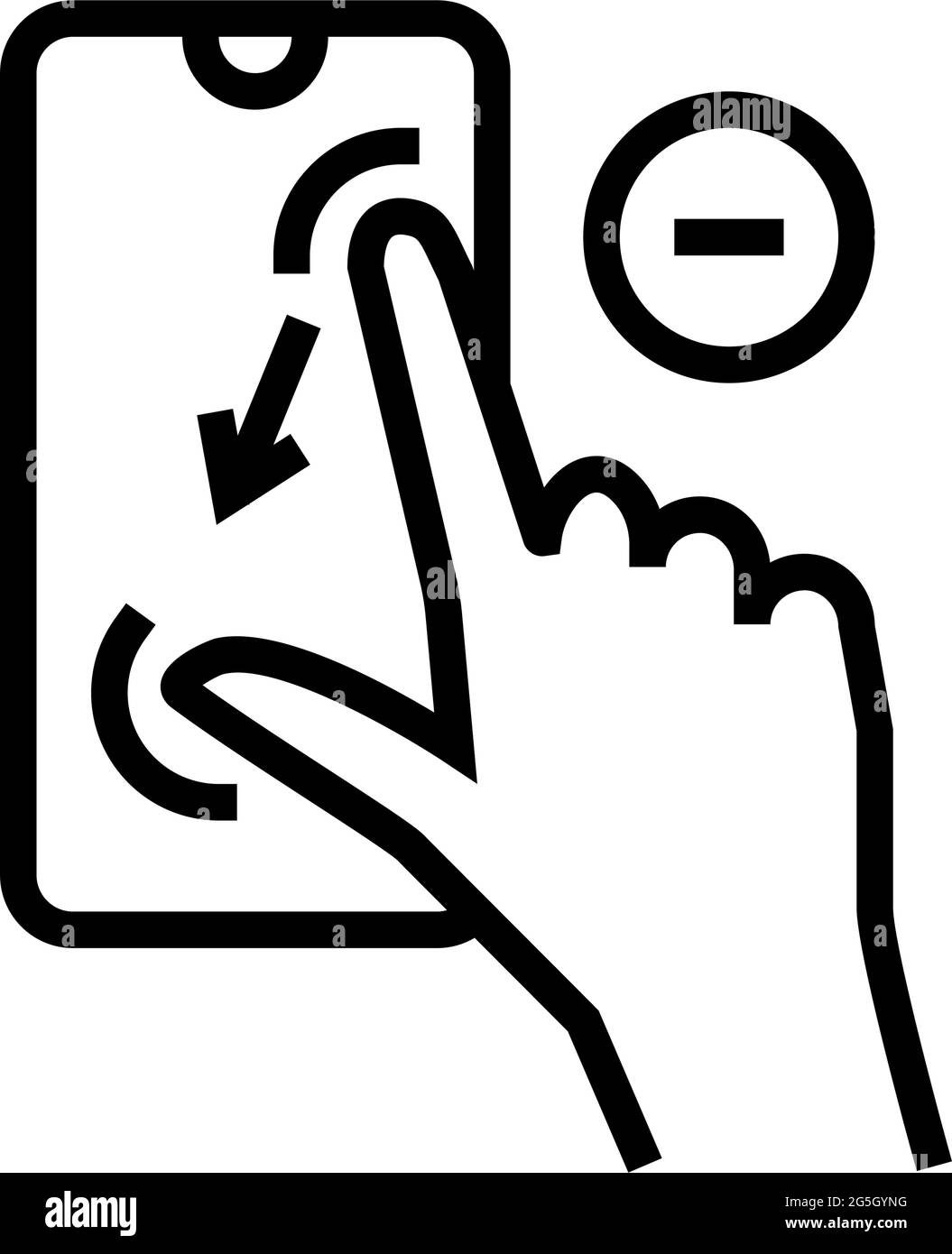zoom out gesture phone screen line icon vector illustration Stock Vector  Image & Art - Alamy