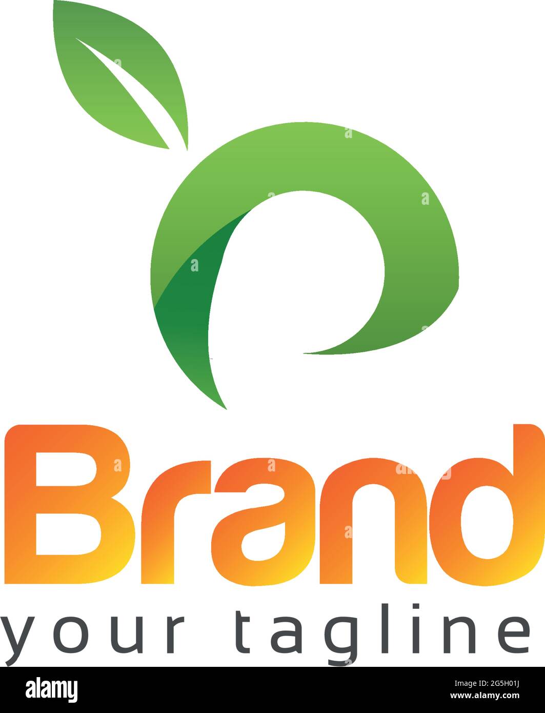 Letter n with green leaf on white background. Logo Design Template ...