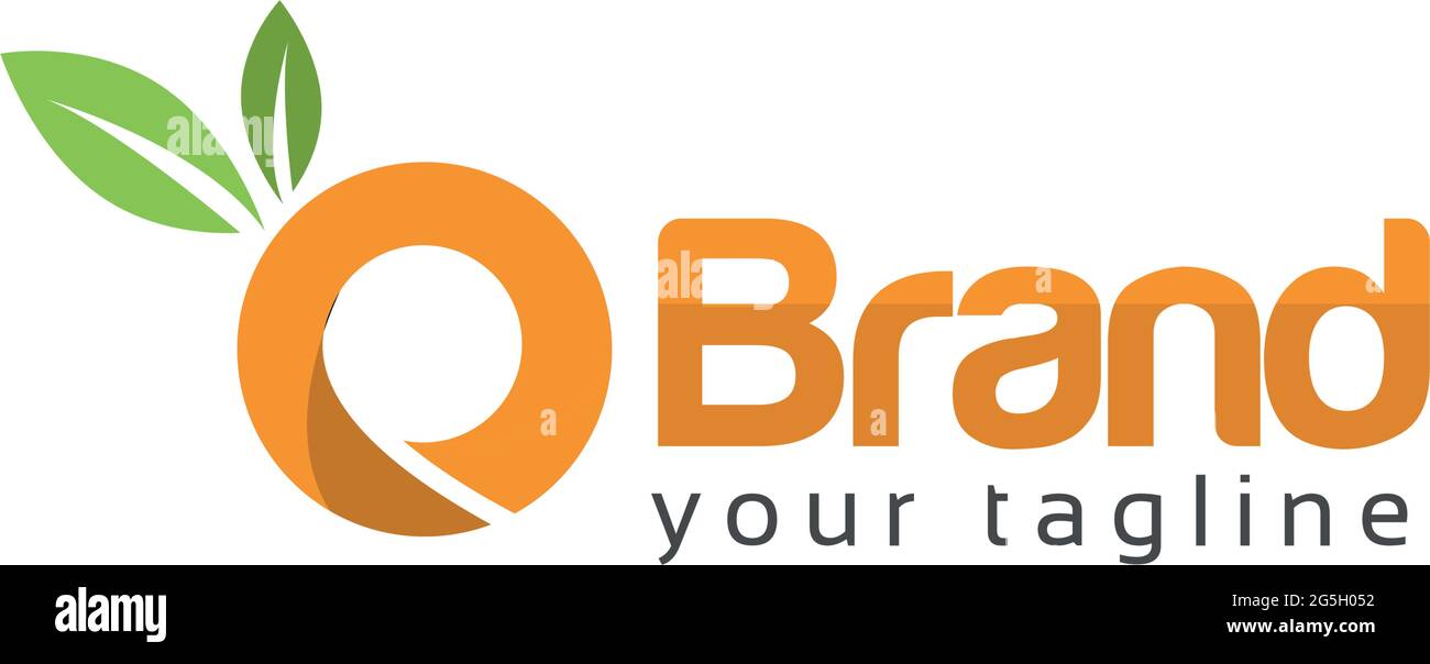 Letter o with green leaf on white background. Logo Design Template ...