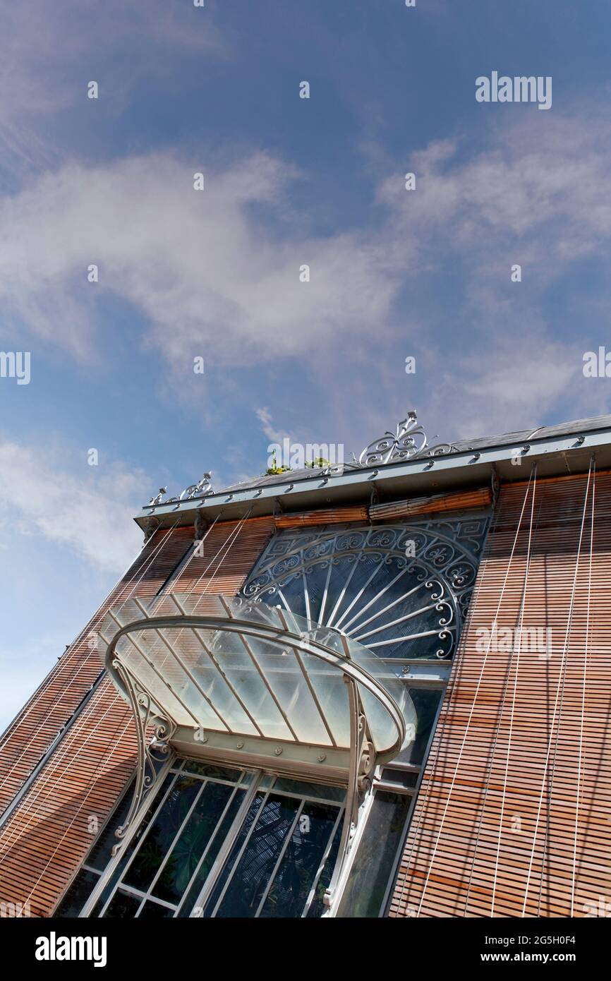 Facade of a vintage greenhouse in France Stock Photo